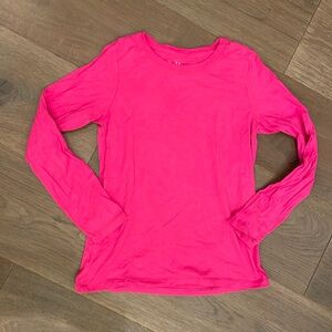 Hanes Long Sleeve Tee Size Medium Hot Pink